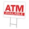 Signmission Atm Yard Sign & Stake outdoor plastic coroplast window, C-1824 Atm C-1824 Atm - alternate 1